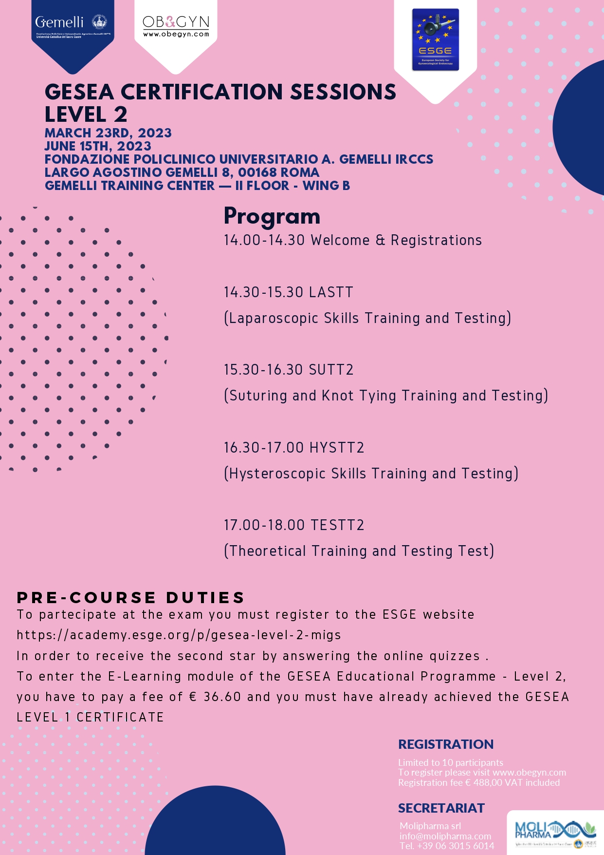 Programma GESEA CERTIFICATION SESSIONS — LEVEL 2 - MARCH 23RD, 2023